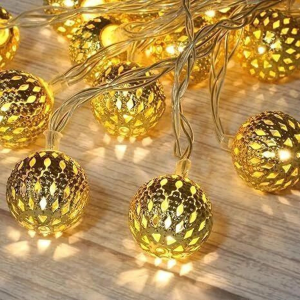 Home 16 leds 3 m gold steady ball rice lights